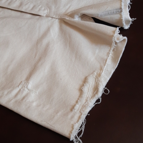 Boyish High Waist Distressed Denim Shorts in White - Picture 4 of 12